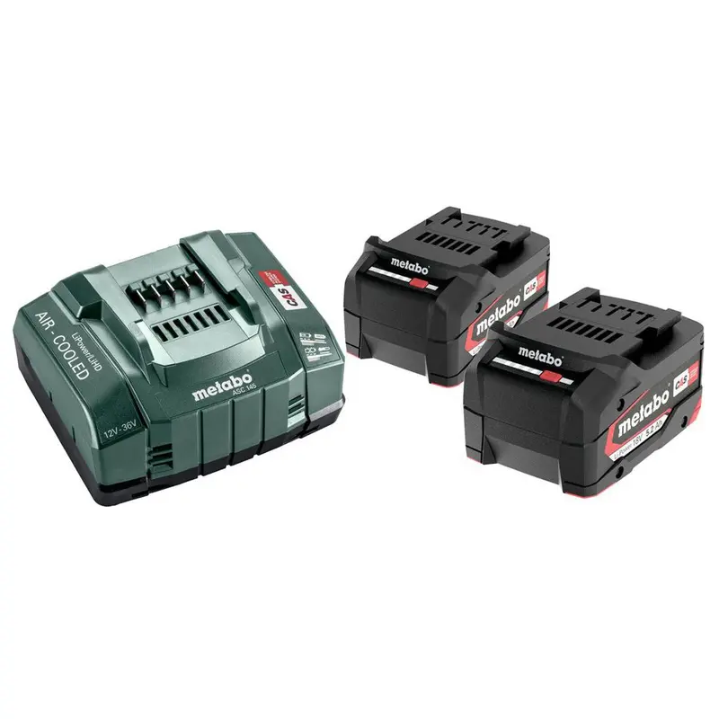 Metabo 12–36V Basic Kit – Dual 5.2Ah Lipower Batteries With Asc 145 Air-Cooled Charger 1