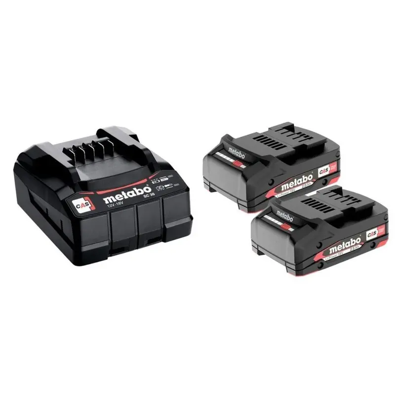 Metabo 18V Basic Kit – Dual 2.0Ah Lipower Batteries With Sc 36 Standard Charger 1