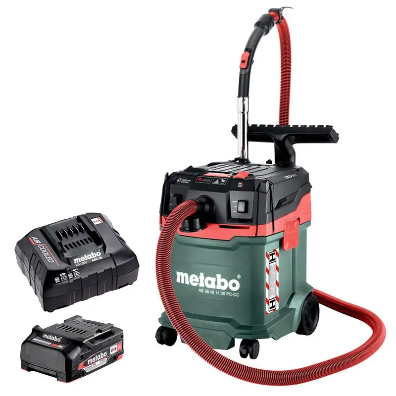 Metabo As 36-18 H 30 Pc-Cc 18V H-Class Dust Extractor – Includes 2.0Ah Battery & Charger 1