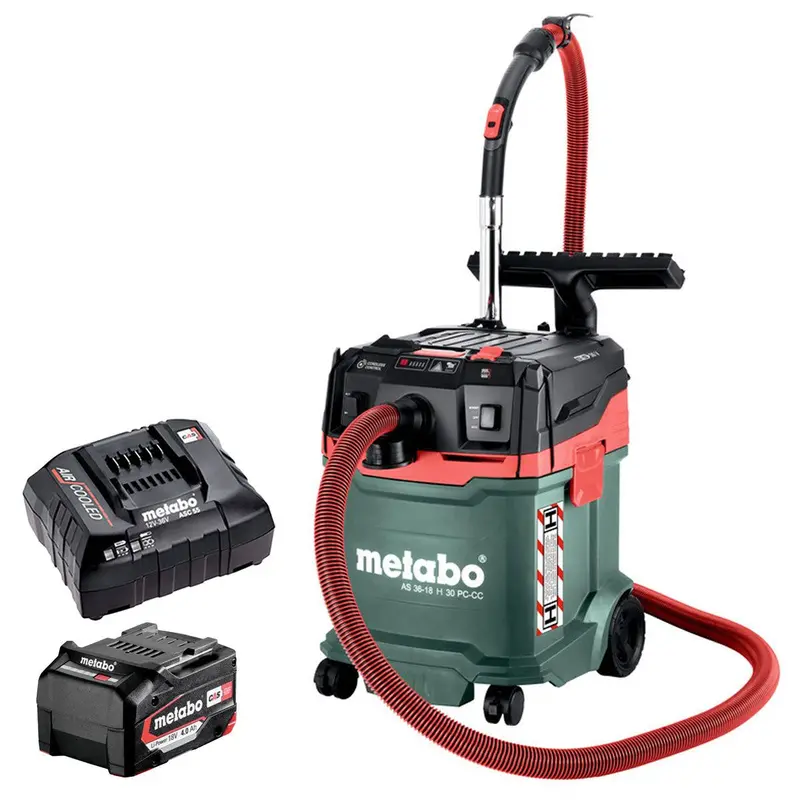 Metabo As 36-18 H 30 Pc-Cc 18V H-Class Dust Extractor – Includes 4.0Ah Battery & Charger 1