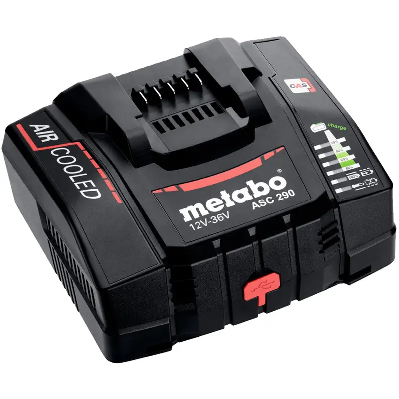 Metabo Asc 290 Air-Cooled Multi-Voltage Charger – Compatible With 12V To 36V Batteries 1
