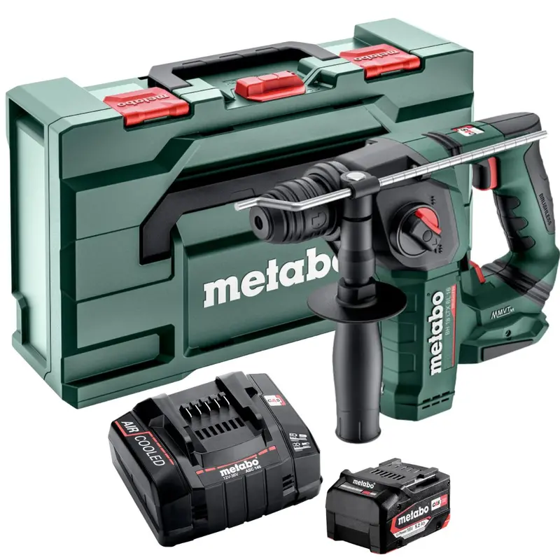 Metabo Bh 18 Ltx Bl 16Mm Sds+ Rotary Hammer – 18V Brushless, Includes 5.2Ah Battery, Charger & Metabox 1