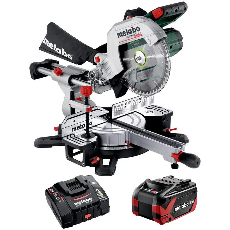 Metabo Kgs 18 Ltx Bl 254 Sliding Mitre Saw – 18V Brushless Cordless System With 8.0Ah Battery & Charger 1