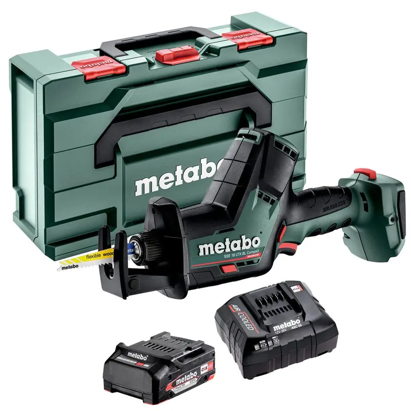 Metabo Sse 18 Ltx Bl 18V Compact Brushless Sabre Saw – Kit With 2.0Ah Battery, Charger & Metabox 1