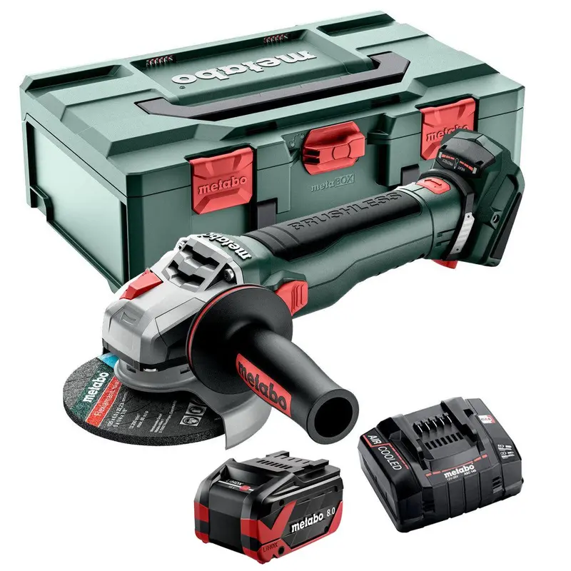 Metabo Wb18Ltbl 18V Brushless Angle Grinder – 8.0Ah Battery, Charger & Protective Case 1