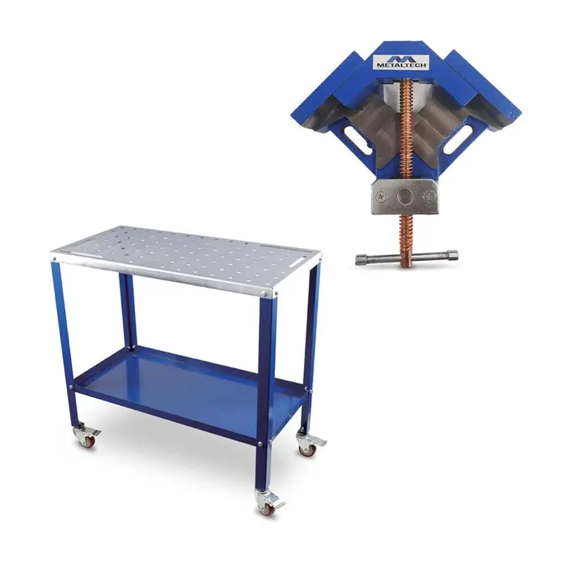 Metaltech Welding Table Trolley With Adjustable Angle Vice Clamp (Mtwt1836 + Mtwv100) 1