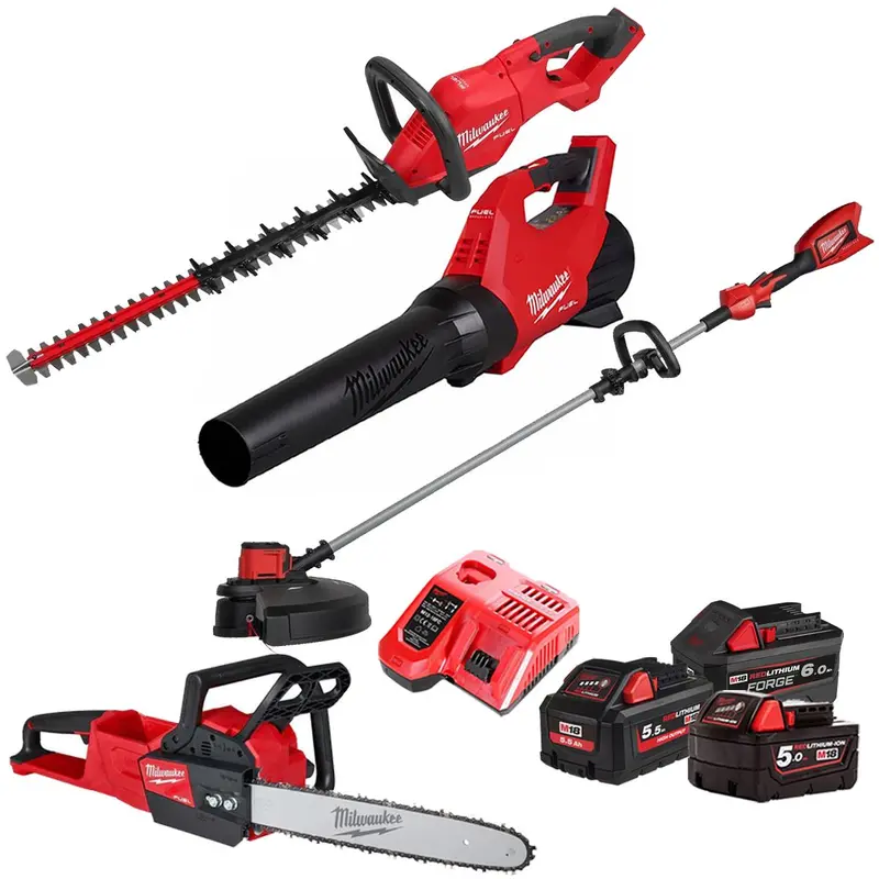 Milwaukee M18 4-Piece Cordless Garden Kit – Includes 3 Batteries & Charger (T4Tkit-29516) 1