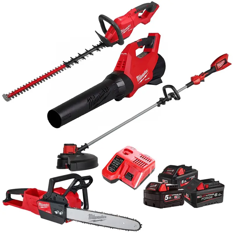 Milwaukee M18 4-Piece Cordless Garden Kit – Includes 3 Batteries & Charger (T4Tkit-29518) 1