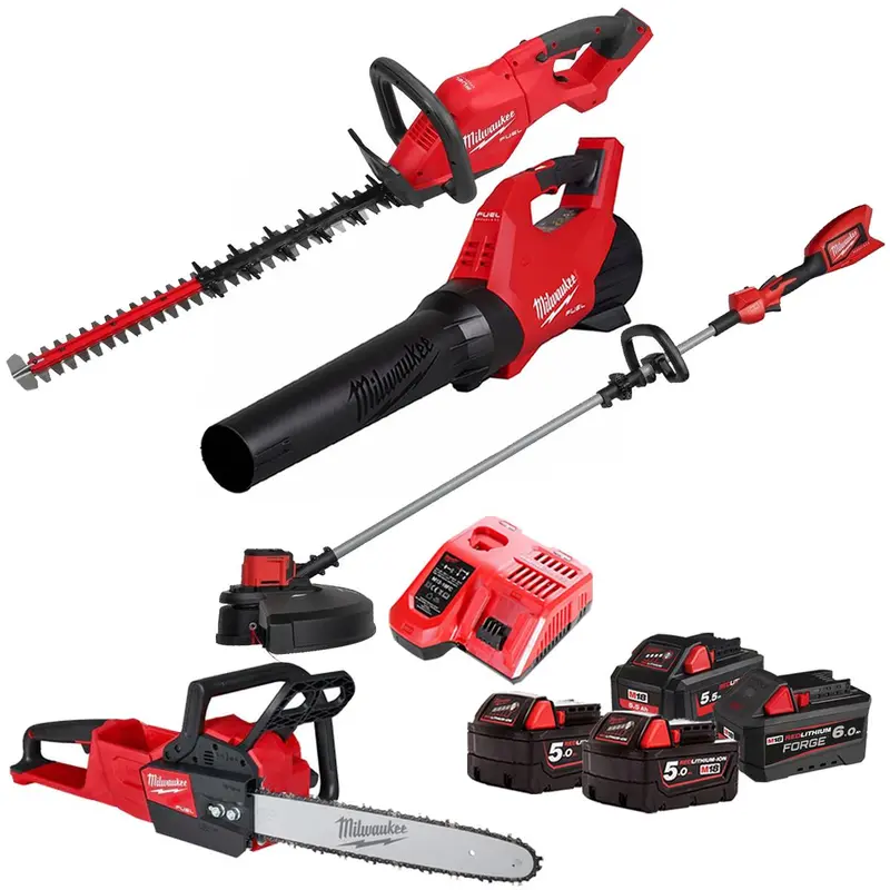 Milwaukee M18 4-Piece Cordless Garden Kit – Includes 4 Batteries & Charger (T4Tkit-29517) 1