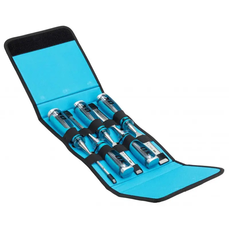 Ox Pro Wood Chisel Set – 5-Piece Forged Steel Kit With Velcro Storage Case (Ox-P371005) 1