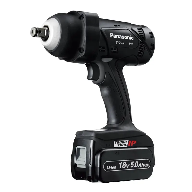 Panasonic 18V Ey7552 Impact Wrench Kit – 2×5.0Ah Batteries, Charger & Carry Case 1