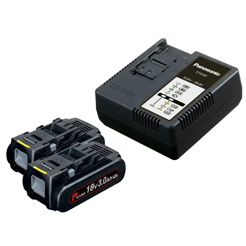 Panasonic Panc953B32 18V Dual 3.0Ah Li-Ion Battery & Charger Kit 1