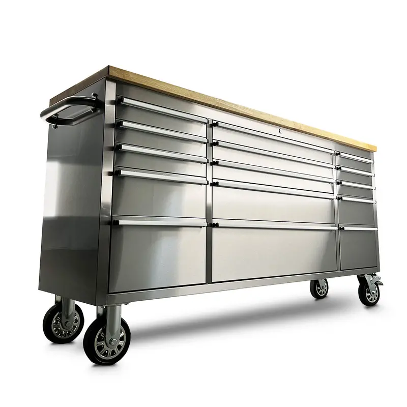 Pittsburgh P00002 Stainless Steel 72-Inch 15-Drawer Rolling Tool Cabinet 1