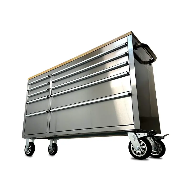Pittsburgh P00006 Stainless Steel Storage Cabinet – 56" 10-Drawer Corrosion-Resistant Workshop Unit 1