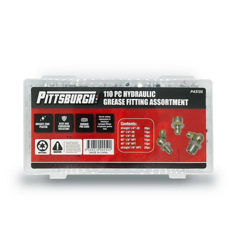 Pittsburgh P43135 110-Piece Sae Hydraulic Grease Fitting Variety Set 1