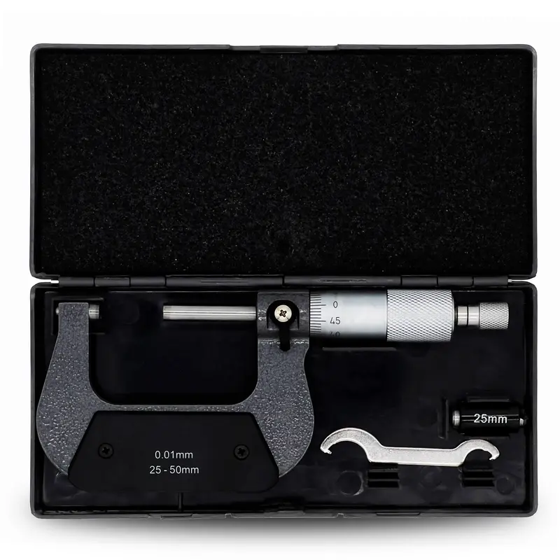Pittsburgh P59081 Precision Metric Micrometer – 25–50 Mm External Screw Gauge 1
