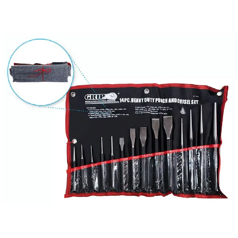 Pittsburgh P61104 14-Piece Punch And Chisel Kit – Hardened Steel Tools For Metalworking 1