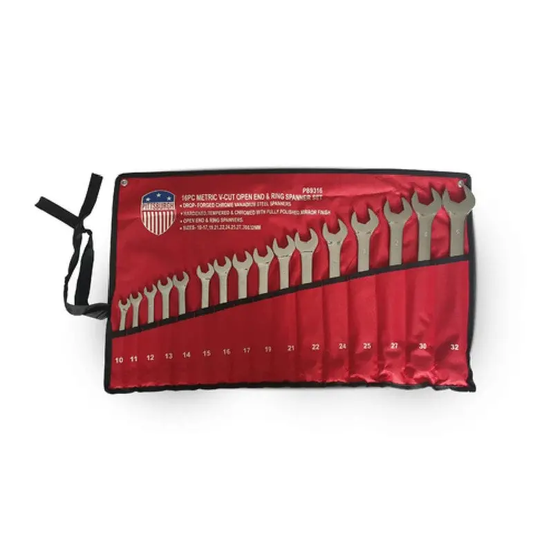Pittsburgh P89316 16-Piece Metric Combination Spanner Set – V-Cut Design 1