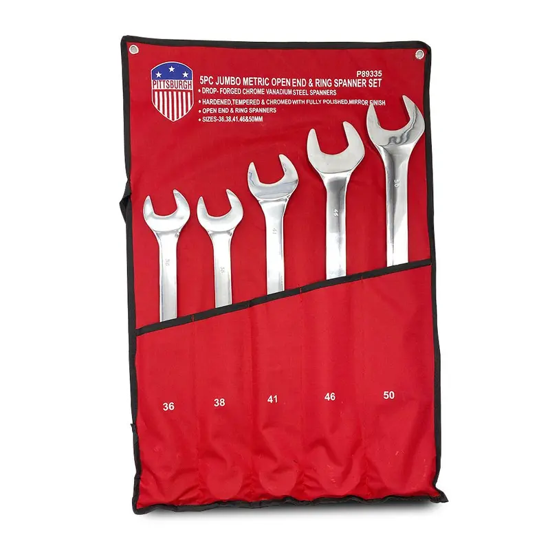 Pittsburgh P89335 5-Piece Jumbo Metric Combination Spanner Set 1