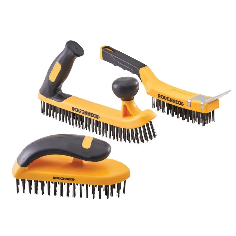 Roughneck Xms24Wbrush 3-Piece Heavy-Duty Wire Brush Set For Stubborn Debris Removal 1