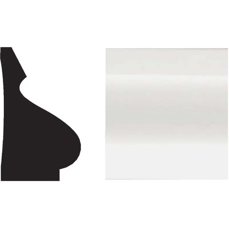 Royal Pvc Baseboard Cap Molding – 11/16-Inch X 1-1/8-Inch X 12-Foot White Trim 1