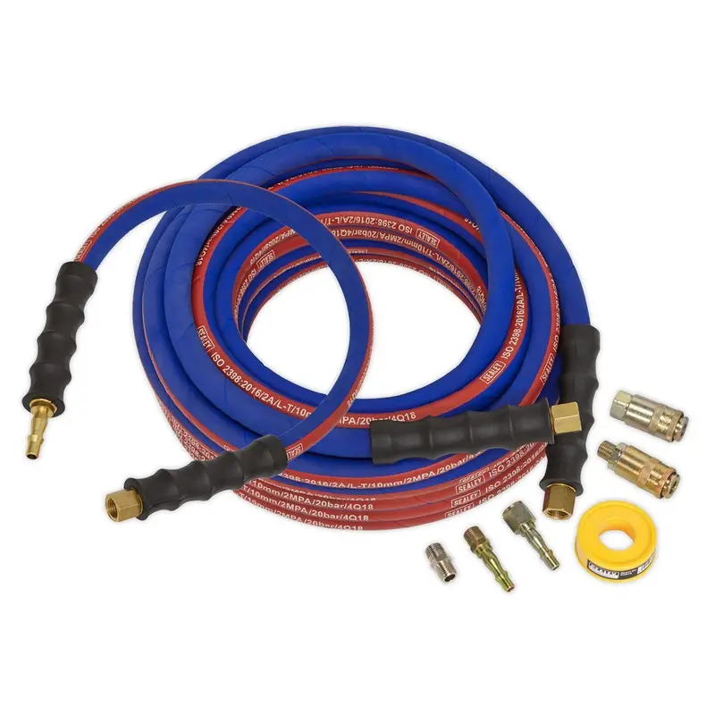 Sealey Ahk02 15-Meter Extra-Heavy-Duty Air Hose Kit – 10Mm Bore With Fittings 1