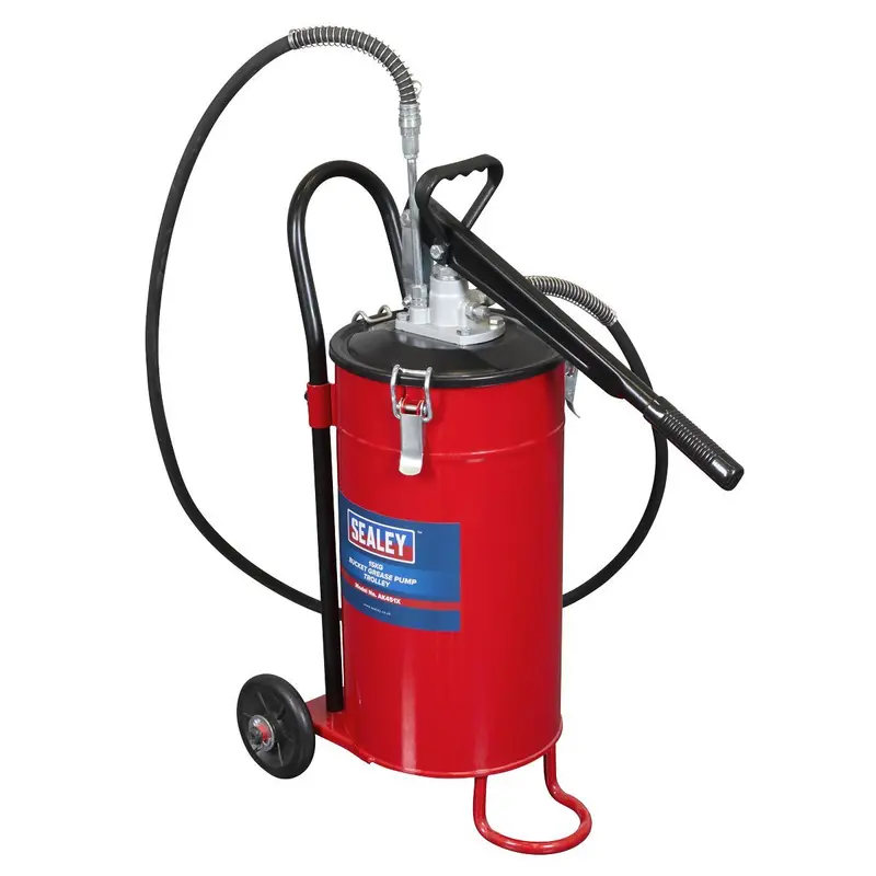 Sealey Ak451X Heavy-Duty 15Kg Manual Grease Pump Trolley With Bucket Mount 1