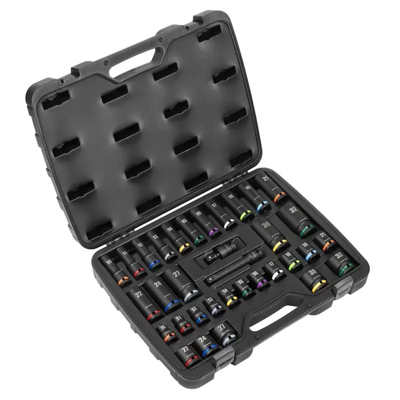 Sealey Ak5635M 1/2" Drive Impact Socket Set – 34-Piece Heavy-Duty Kit 1