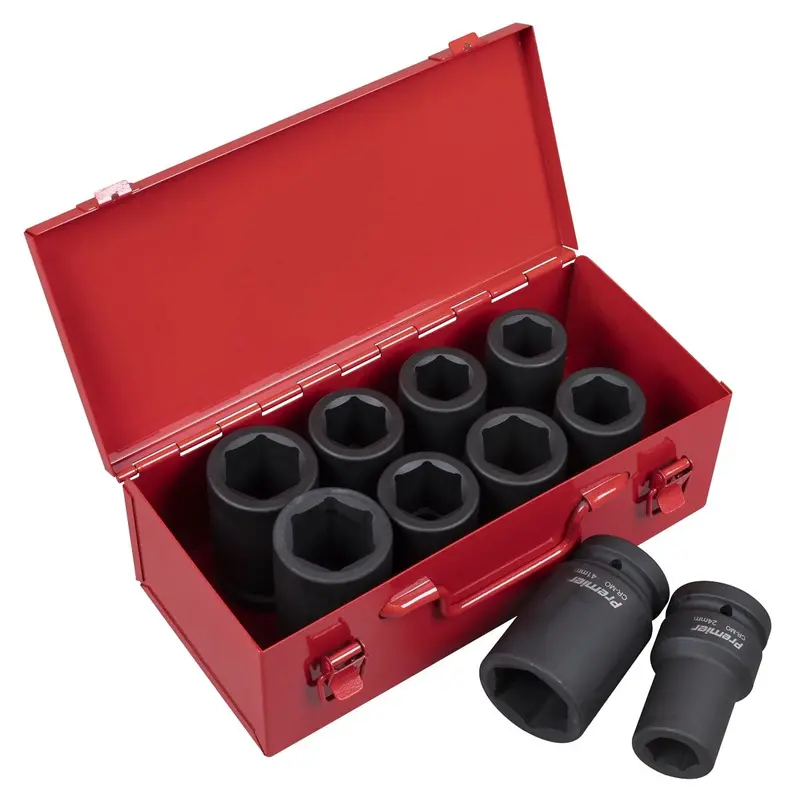 Sealey Ak689 10-Piece 1" Square Drive Deep Impact Socket Set (Metric & Imperial) 1