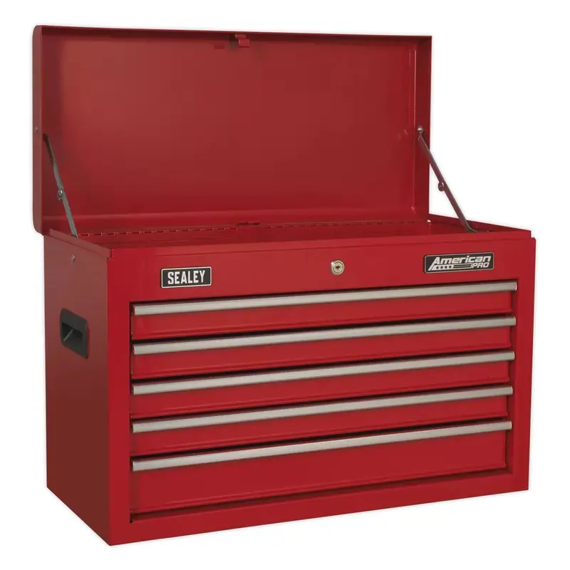Sealey Ap225 Five-Drawer Top Chest – Red Finish, Ball-Bearing Slides 1