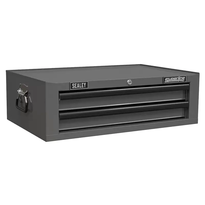 Sealey Ap26029Tg 2-Drawer Tool Cabinet With Full-Extension Ball-Bearing Slides (Grey/Black) 1