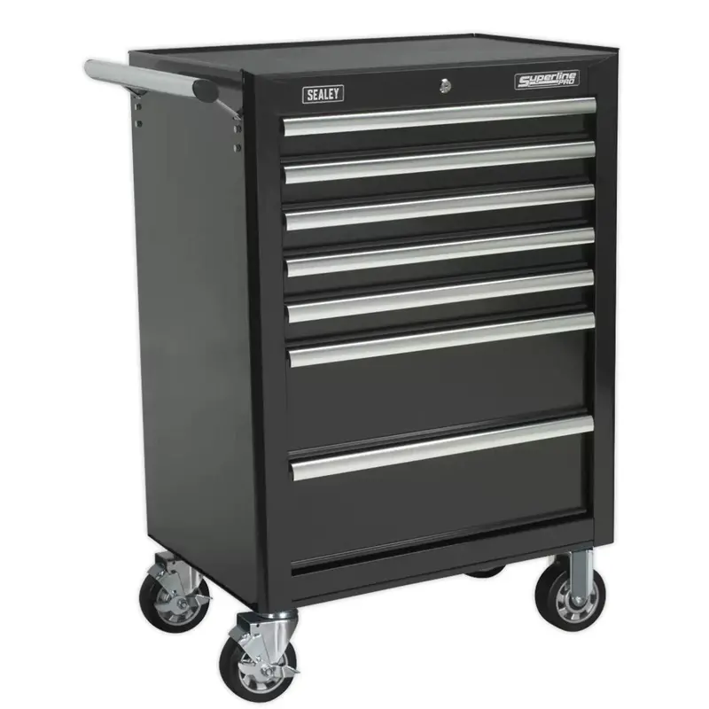 Sealey Ap33479B 7-Drawer Ball-Bearing Rolling Cabinet – Black Finish 1