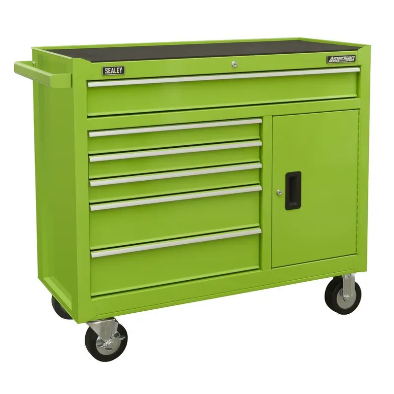 Sealey Ap4106Hv 6-Drawer Green Rollcab With Premium Ball-Bearing Slides 1