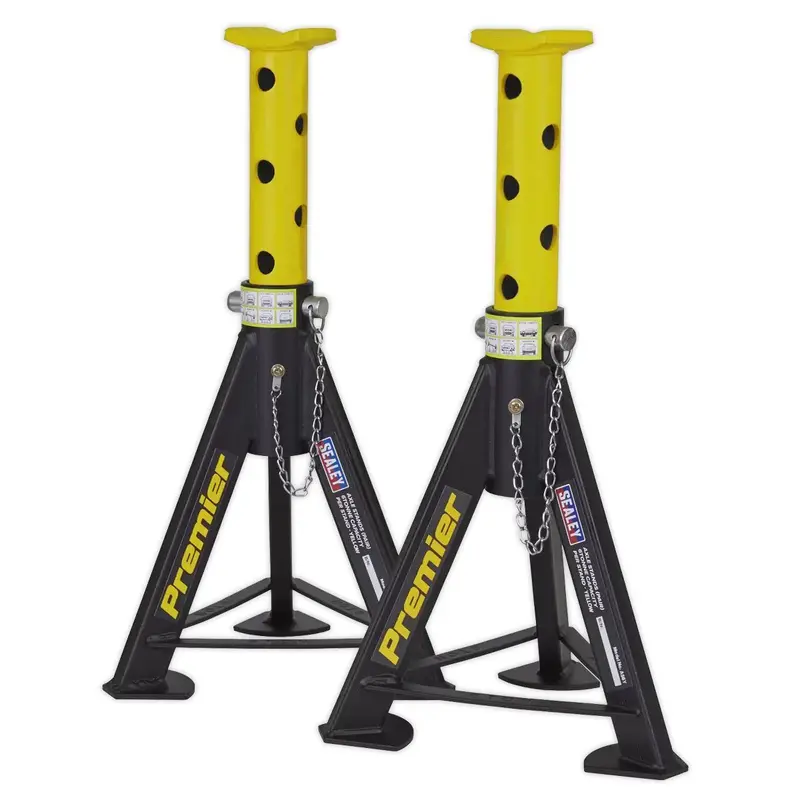 Sealey As6Y 6-Tonne Axle Stands – Yellow Powder-Coated Finish, Enhanced Visibility 1