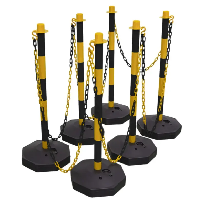 Sealey Bysbkit 25-Metre Black-And-Yellow Safety Post-And-Chain Barrier Kit 1