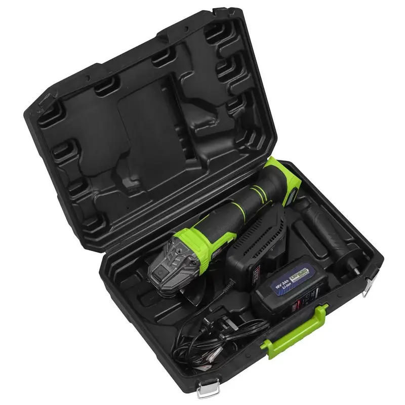 Sealey Cp401Lihv 18V Angle Grinder – 115Mm Disc, 3Ah Li-Ion Battery, 2.4A Charger & Protective Carry Case 1