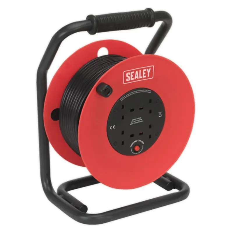 Sealey Cr22525 25-Metre Industrial Cable Reel With Thermal Trip – 230V 1