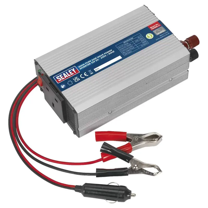 Sealey Psi300 Pure Sine Wave Power Inverter – 12V Dc To 230V Ac, 300W Continuous Output 1