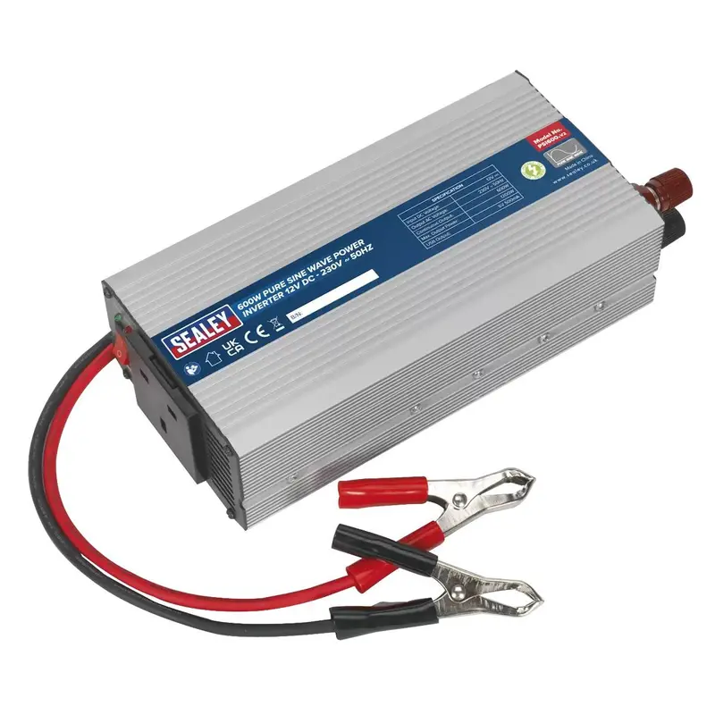 Sealey Psi600 Pure Sine Wave Power Inverter – 12V To 230V, 600W 1