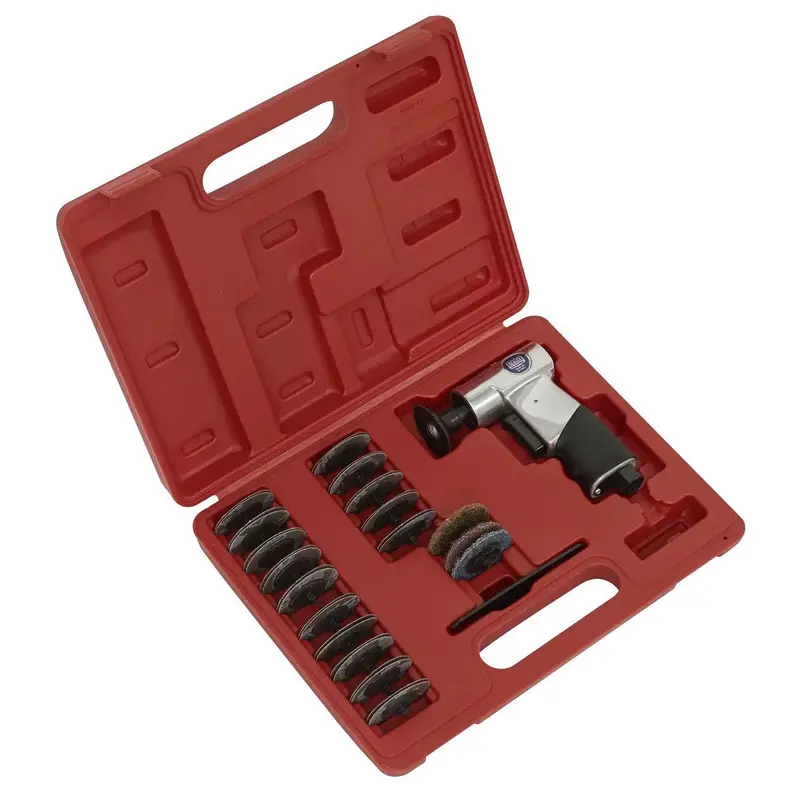Sealey Sa720 Air Mini Sander Kit – Ø50Mm, 35-Piece Assortment For Detail Work 1