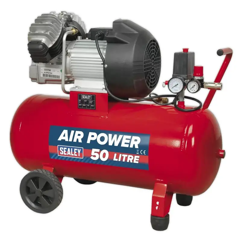 Sealey Sac05030V 50L V-Twin Direct-Drive Air Compressor – 230V/13A, Low-Vibration Operation 1