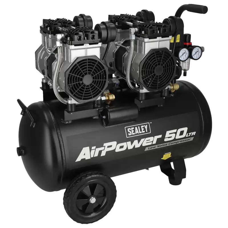 Sealey Sac5001S – 50L Oil-Free, Quiet Direct-Drive Air Compressor (2 × 2Hp, 230V) 1
