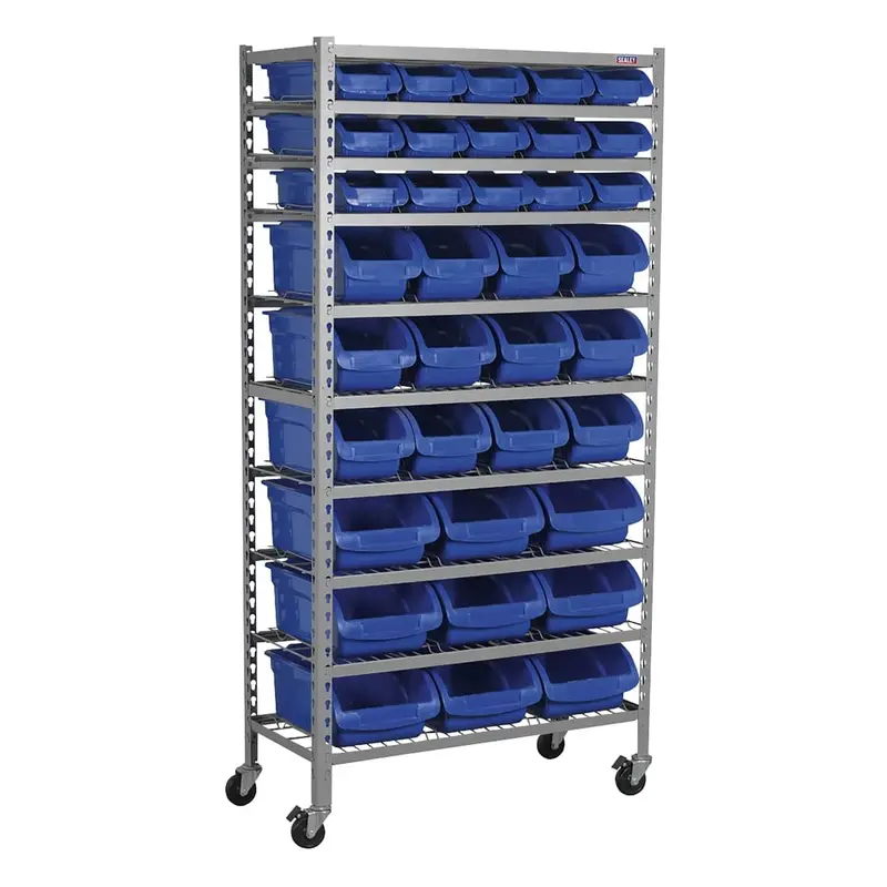 Sealey Tps36 Compact Mobile Bin Storage Unit – 36-Compartment Layout 1