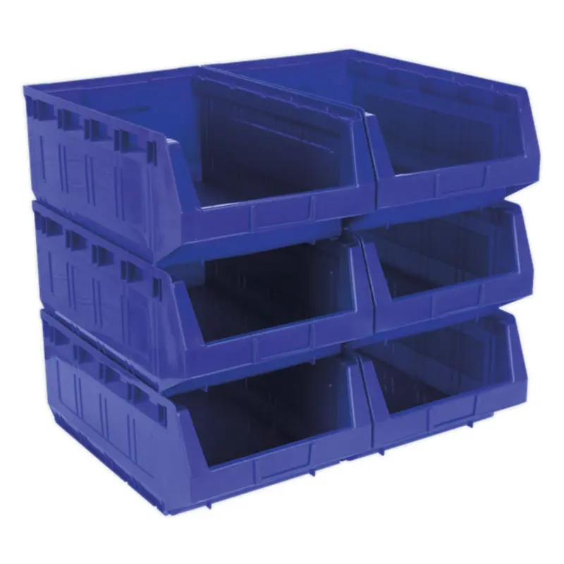 Sealey Tps56B Blue Plastic Storage Bin – 6-Unit Pack 1