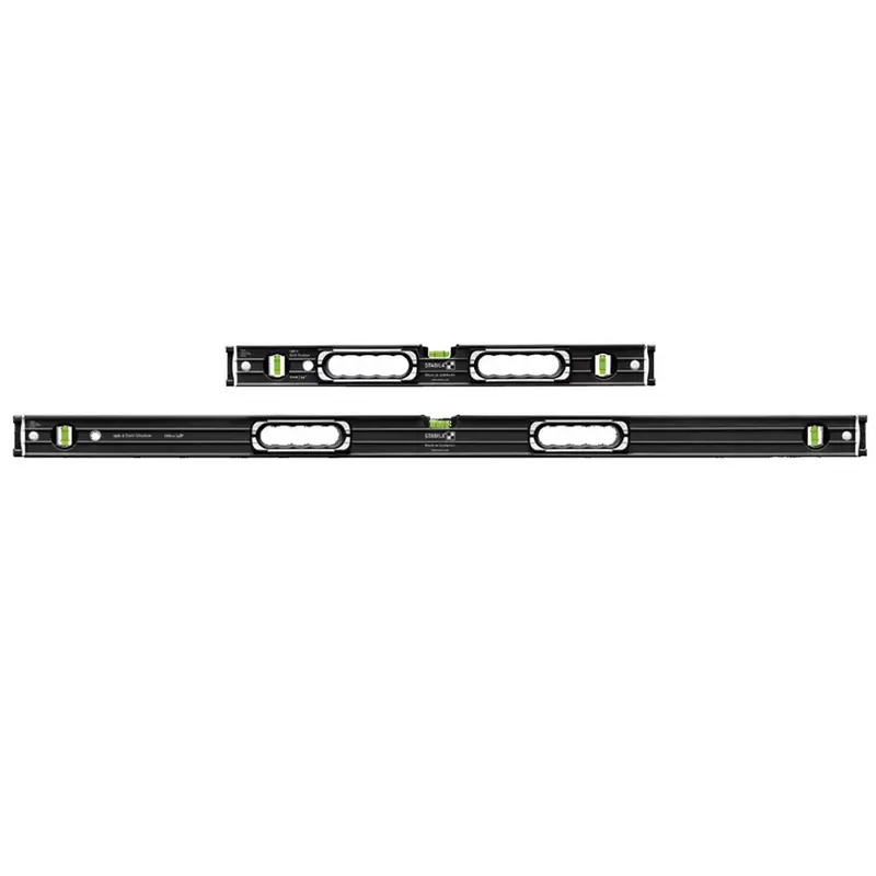 Stabila 196-2 Dark Shadow Spirit Level Combo: 40Cm + 180Cm Aluminum Levels With Vial Precision 1