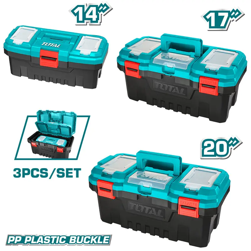 Stackable 3-Piece Plastic Tool Storage Box Set – Tpbxk0031 1