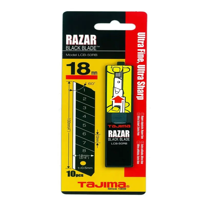 Tajima Talcb50Rbc 18Mm Black Snap Blade Dispenser — 10-Unit Pack 1