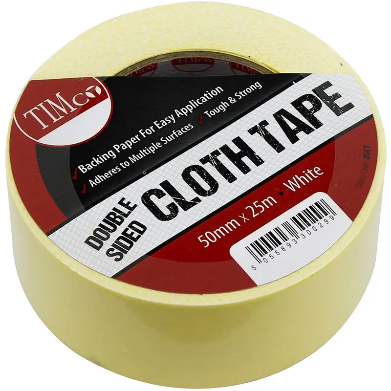 Timco Dsct Double-Sided White Cloth Tape – 50Mm × 25M 1