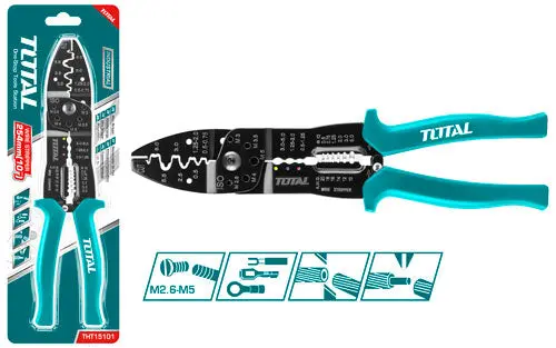Total 10-Inch Wire Stripper – Precision-Cut Blades, Insulated Handles (Tht15101) 1