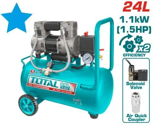 Total 1100W Mini Air Compressor – 24L Tank (Tcs1110242) 1